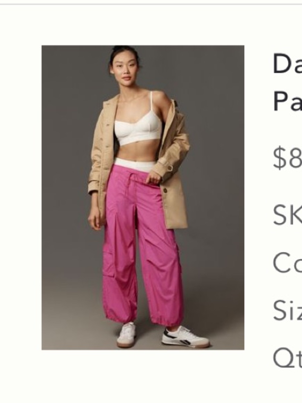 Daily Practice Anthropologie parachute pants with cargo pockets NWT - Picture 8 of 9